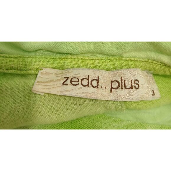 Zedd plus womens 2xl plus size lime green maxi linen minimalist vacation dress - Picture 5 of 8